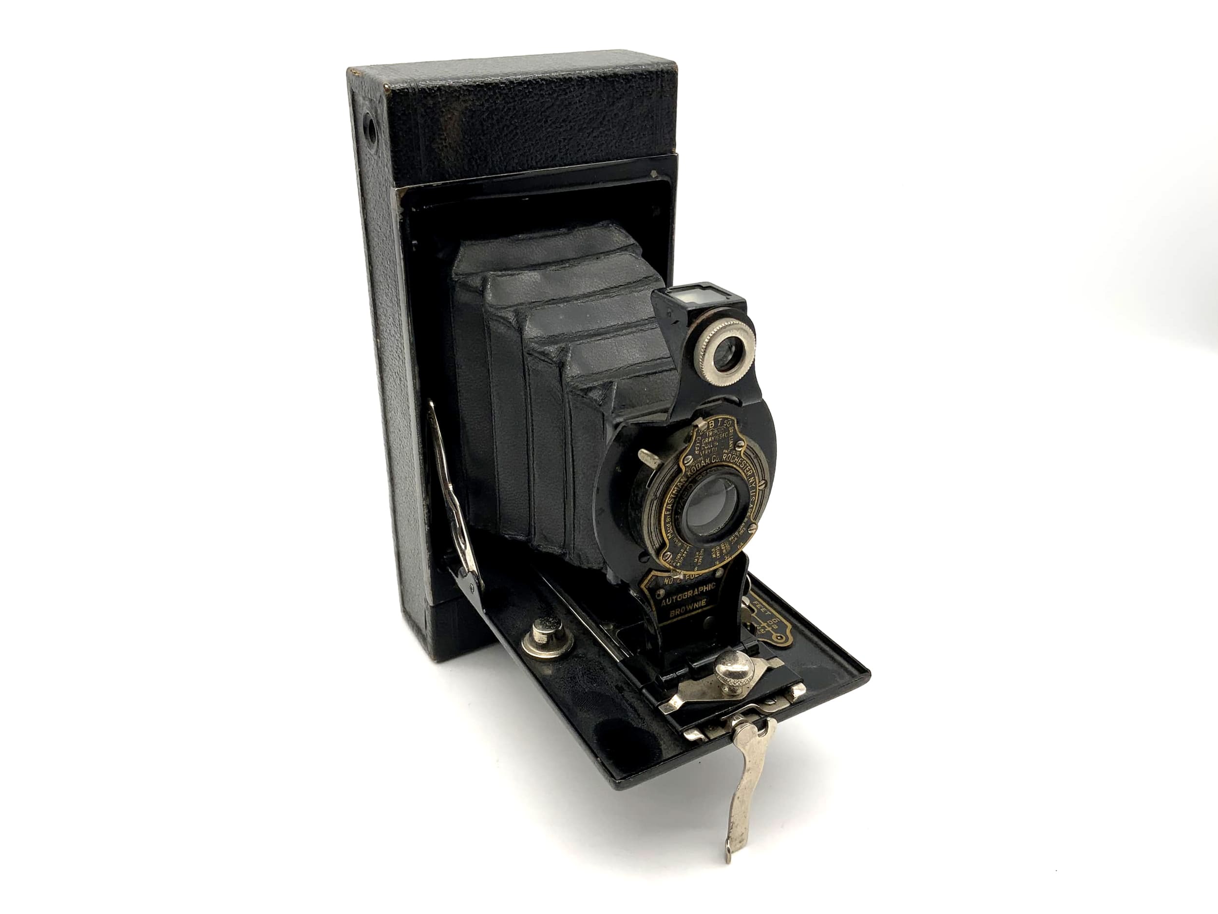 Appareil photo Kodak à plaque avec film en rouleau d'objectif 120 No.2 Folding Autographic Brownie