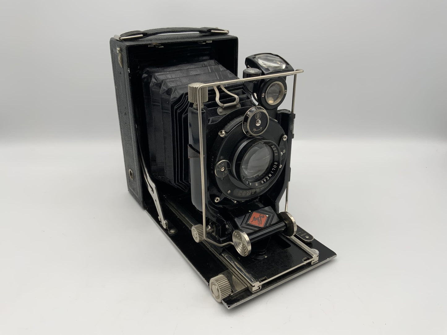 Agfa Plattenkamera mit Solinear F: 4.5 / 13,5cm Objektiv 9x12 Isolar Compur