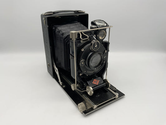 Agfa Plattenkamera mit Solinear F: 4.5 / 13,5cm Objektiv 9x12 Isolar Compur