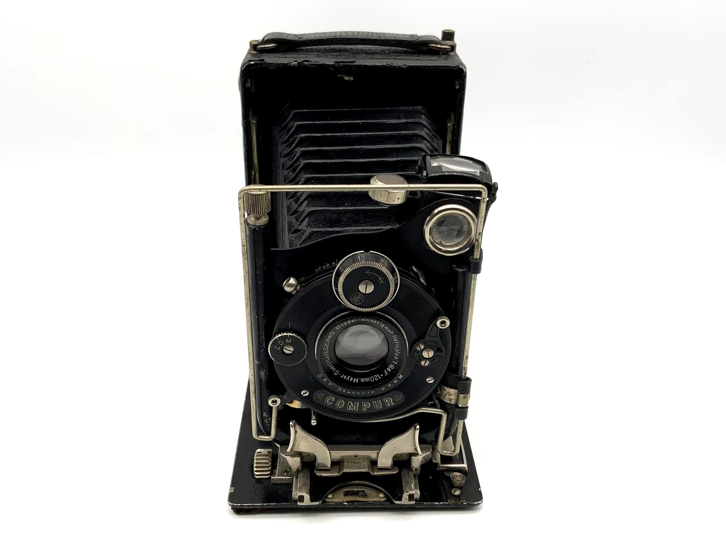 Caméra à plaque Busch avec double anastigmat Meyer Görlitz Heliopan 1:6.8 6x9