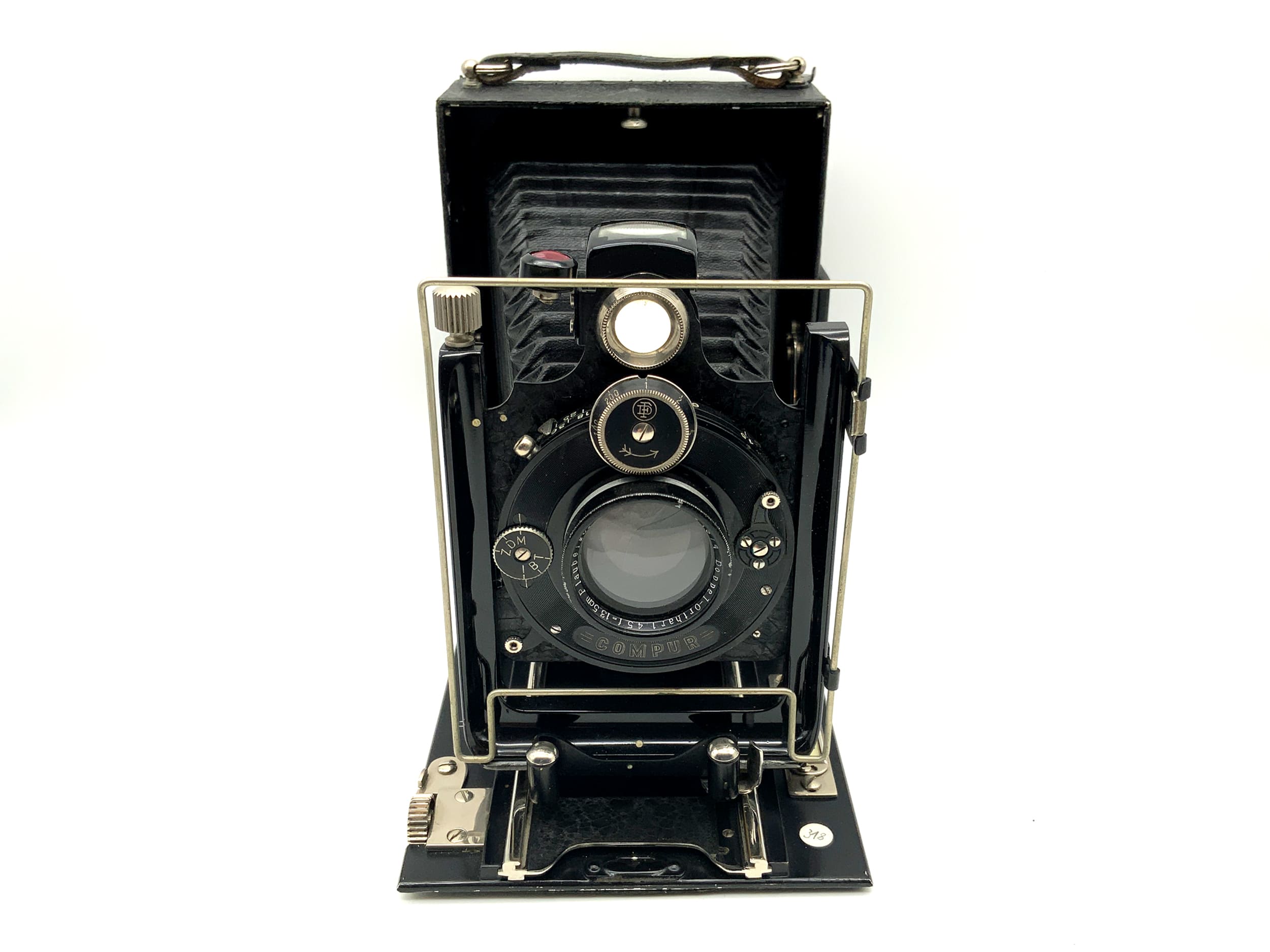 Caméra à plaque Plaubel avec double caméra analogique Orthar 1:4,5/13,5 cm Compur