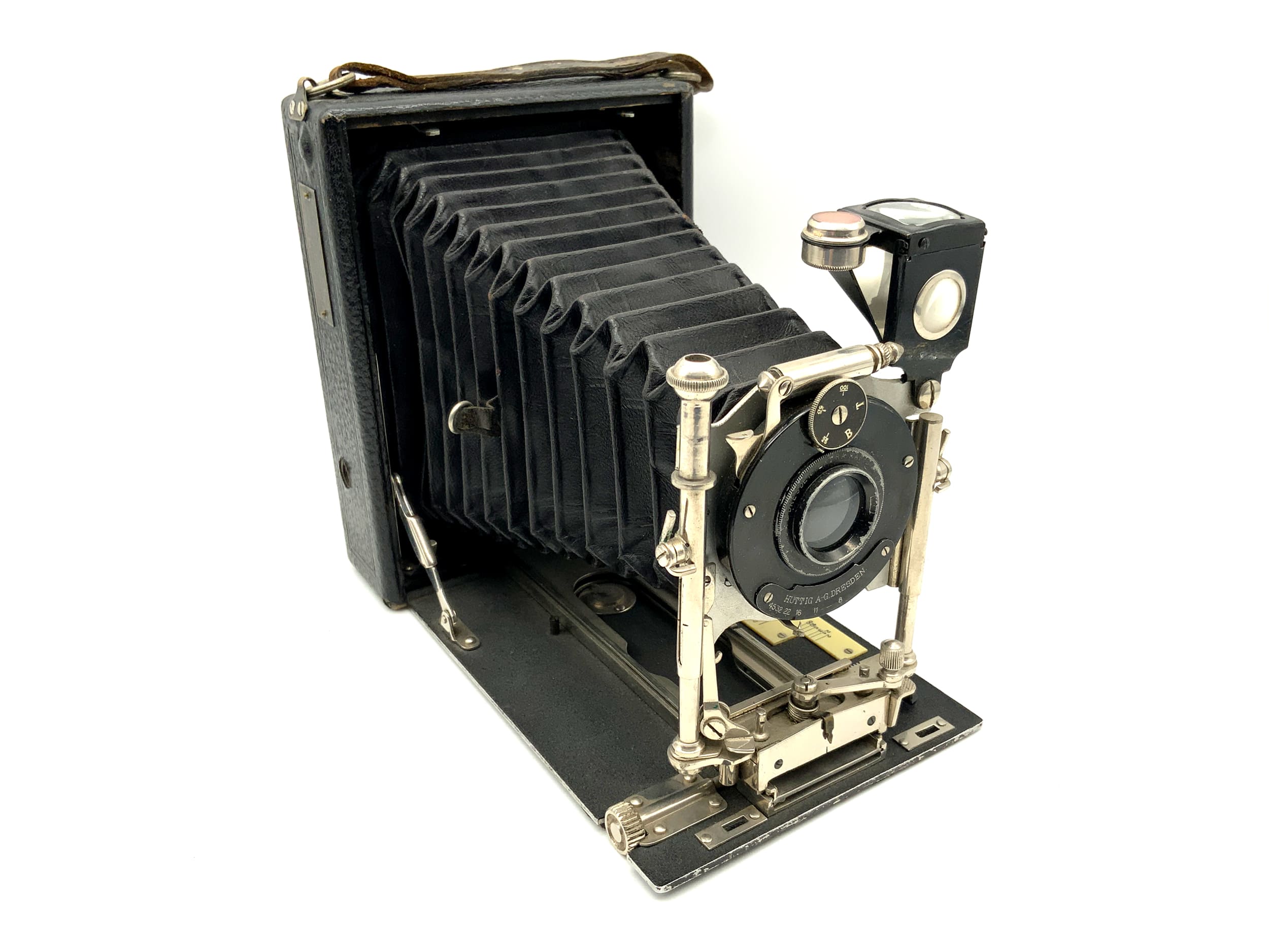 Appareil photographique à plaques Hüttig Toska modèle 1908 avec Aplanat Helios 1:8/125 mm 0