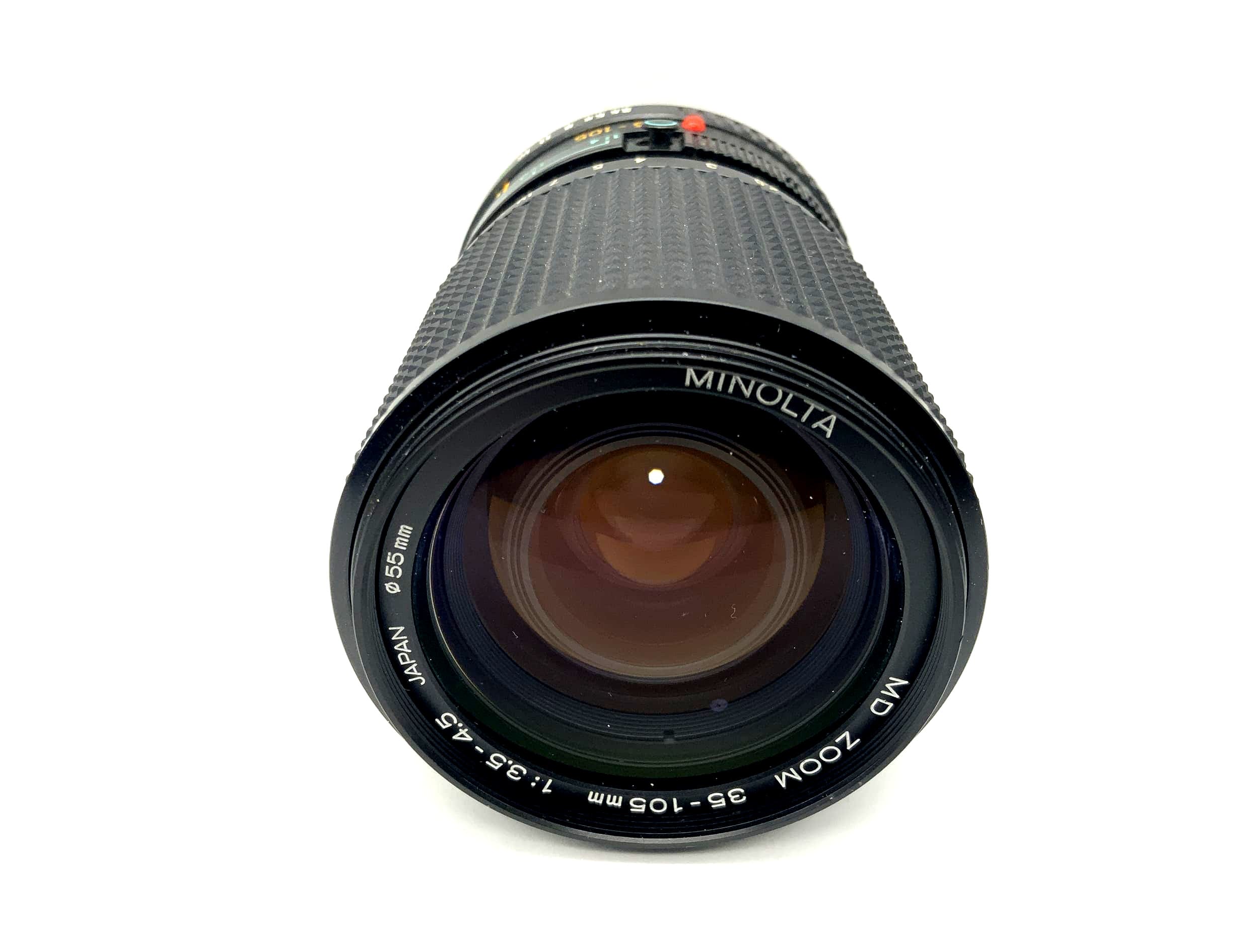 Objectif Minolta 35-105 mm 1:3,5-4,5 pour appareil photo macro zoom (Minolta MD)