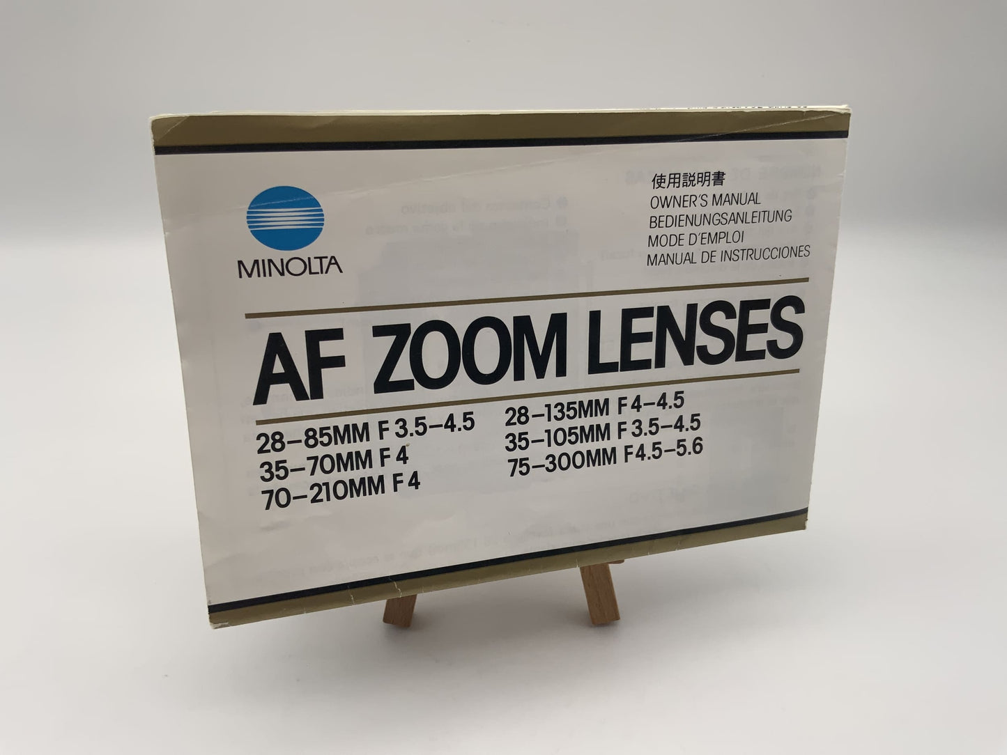 Minolta AF Zoom Lenses User Manual