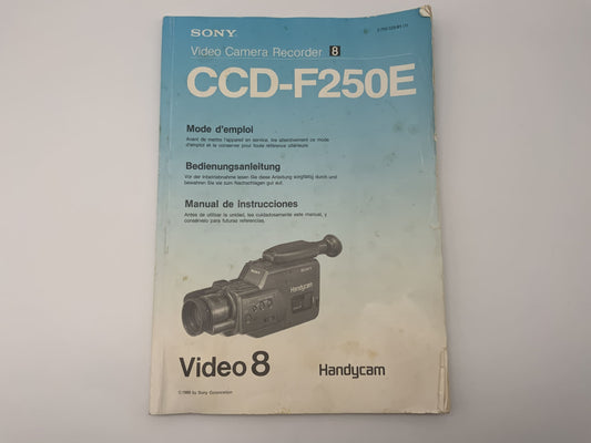 Sony CCD-F250E Video 8 Camera Recorder Bedienungsanleitung