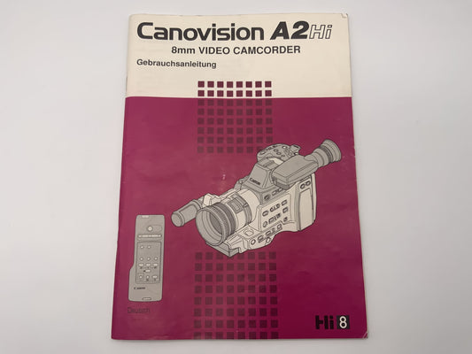 Canovision A2 Hi 8mm Video Camcorder Bedienungsanleitung