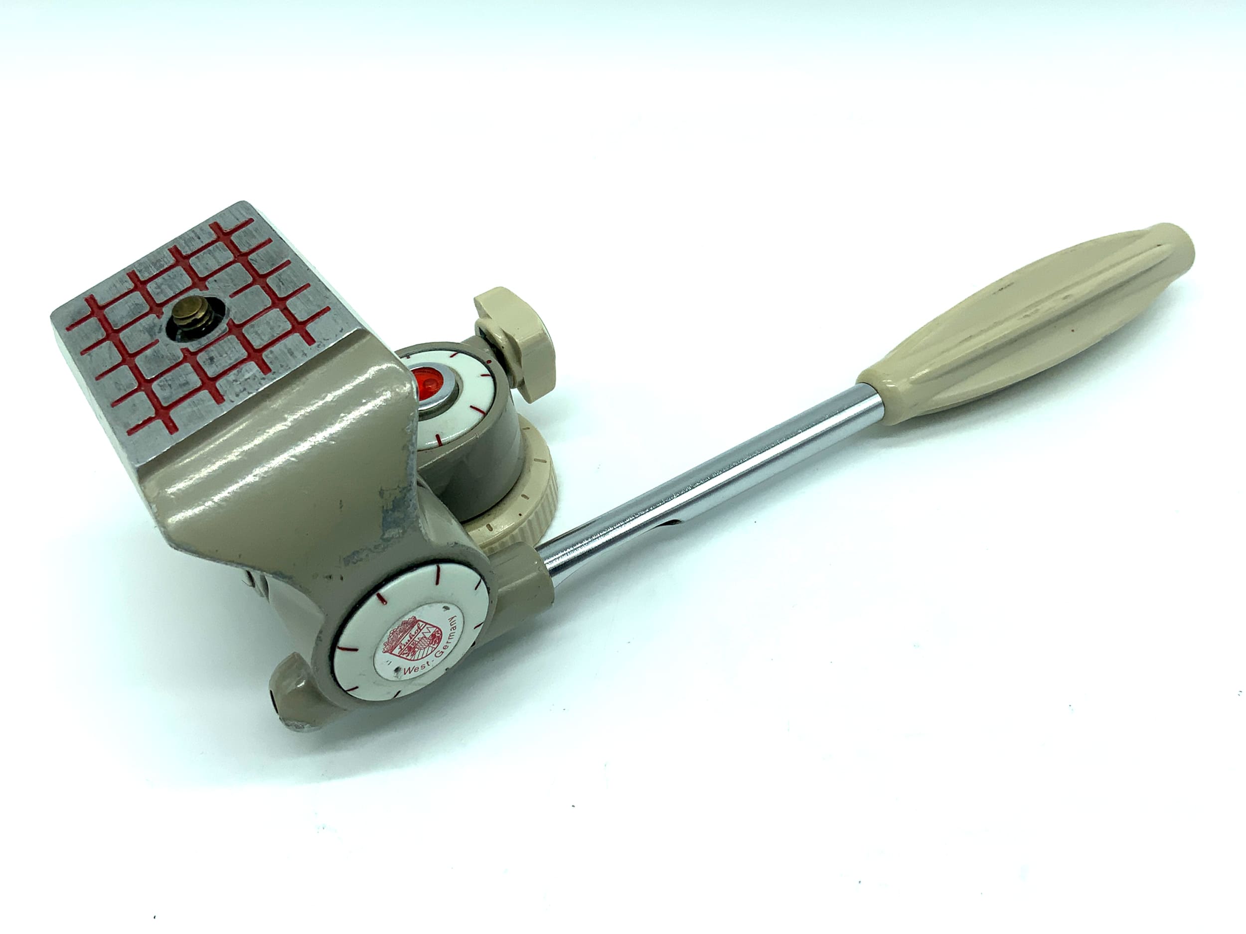 Linhof 3D report tripod head grey tilt head with spirit level