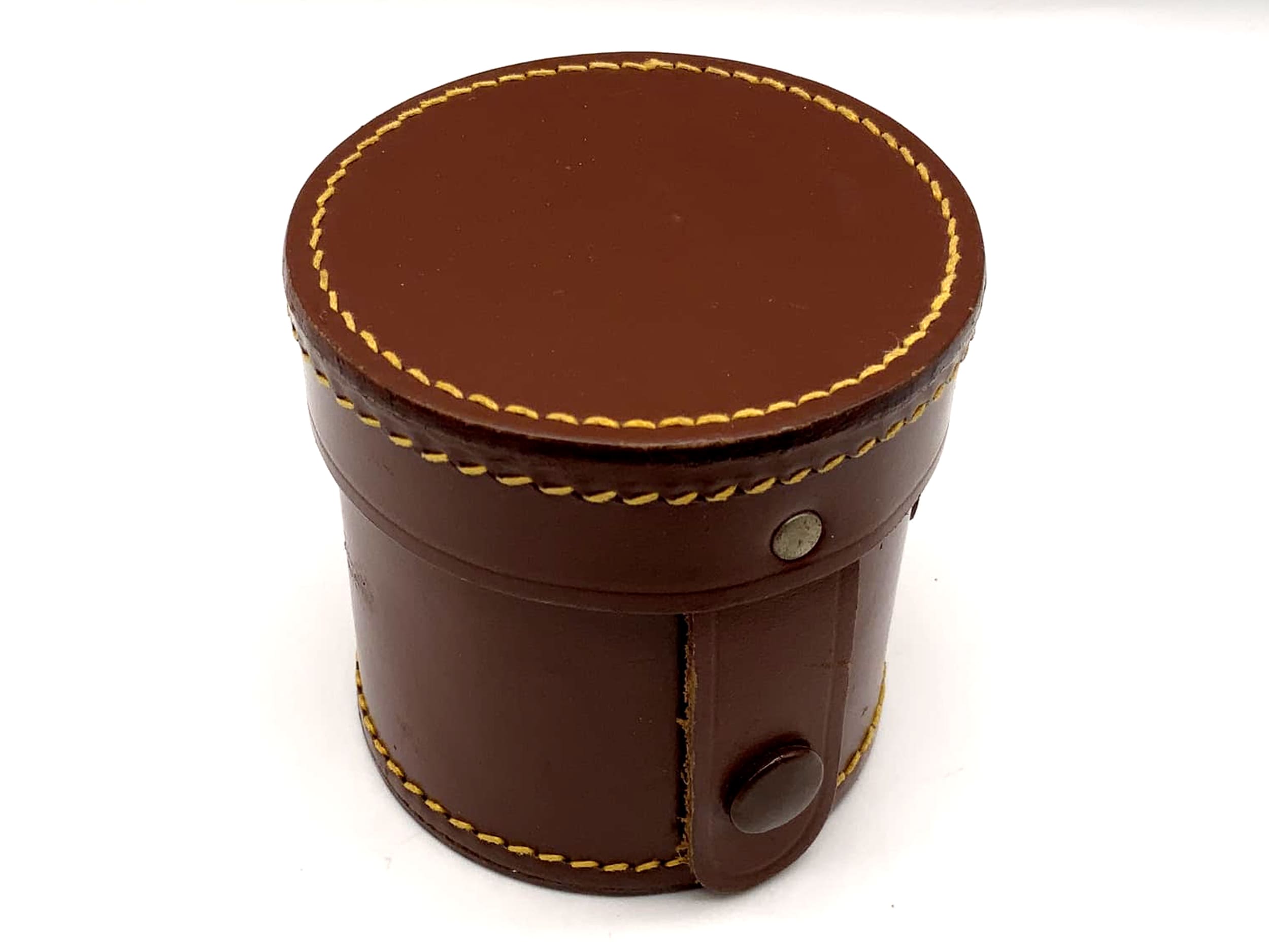 Étui à lentilles en cuir marron carquois environ 8 x 7 cm (19 pouces) étui rigide universel pour lentilles