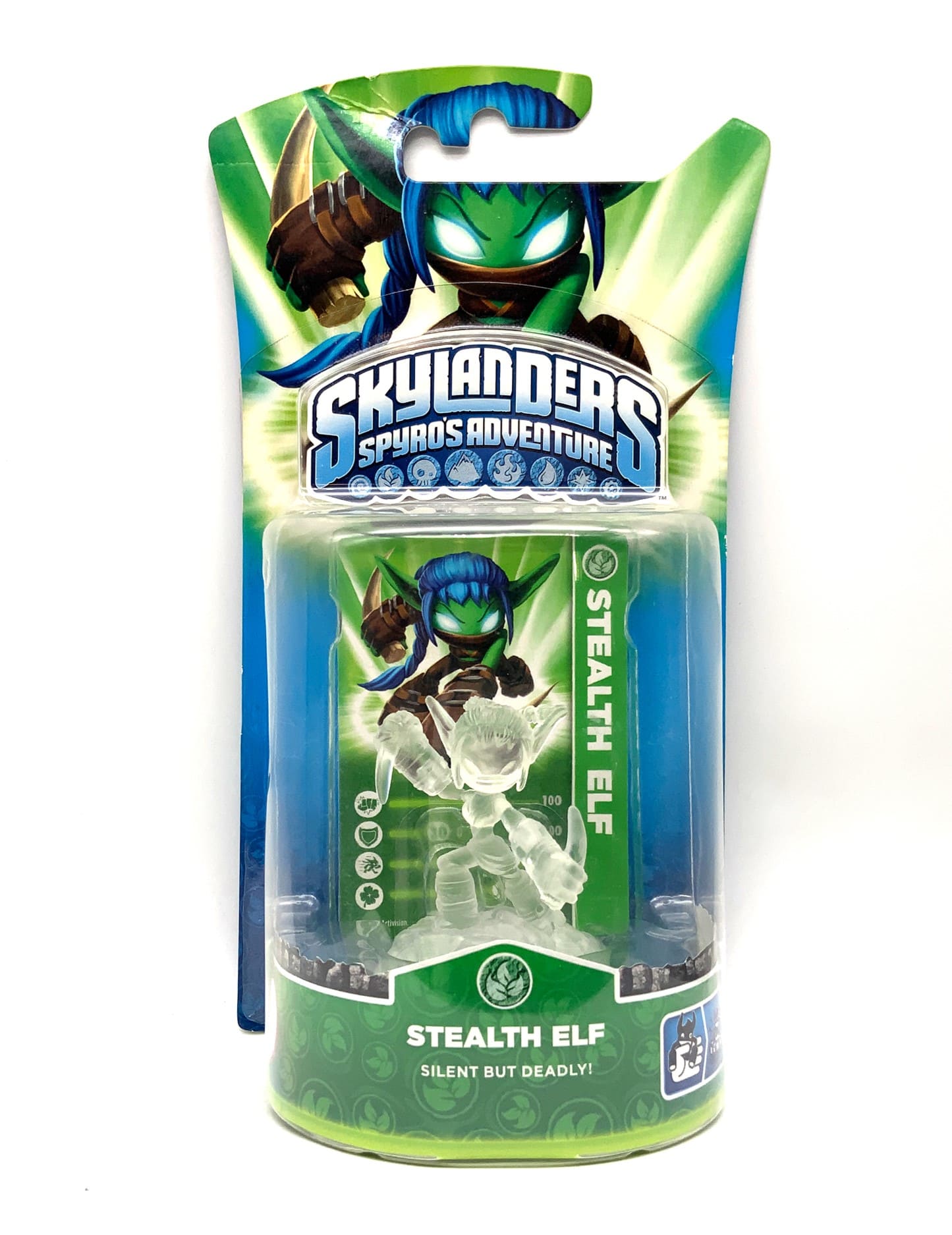 Skylanders Spyros Adventure Crystal Clear Stealth Elf Chase Variante in OVP