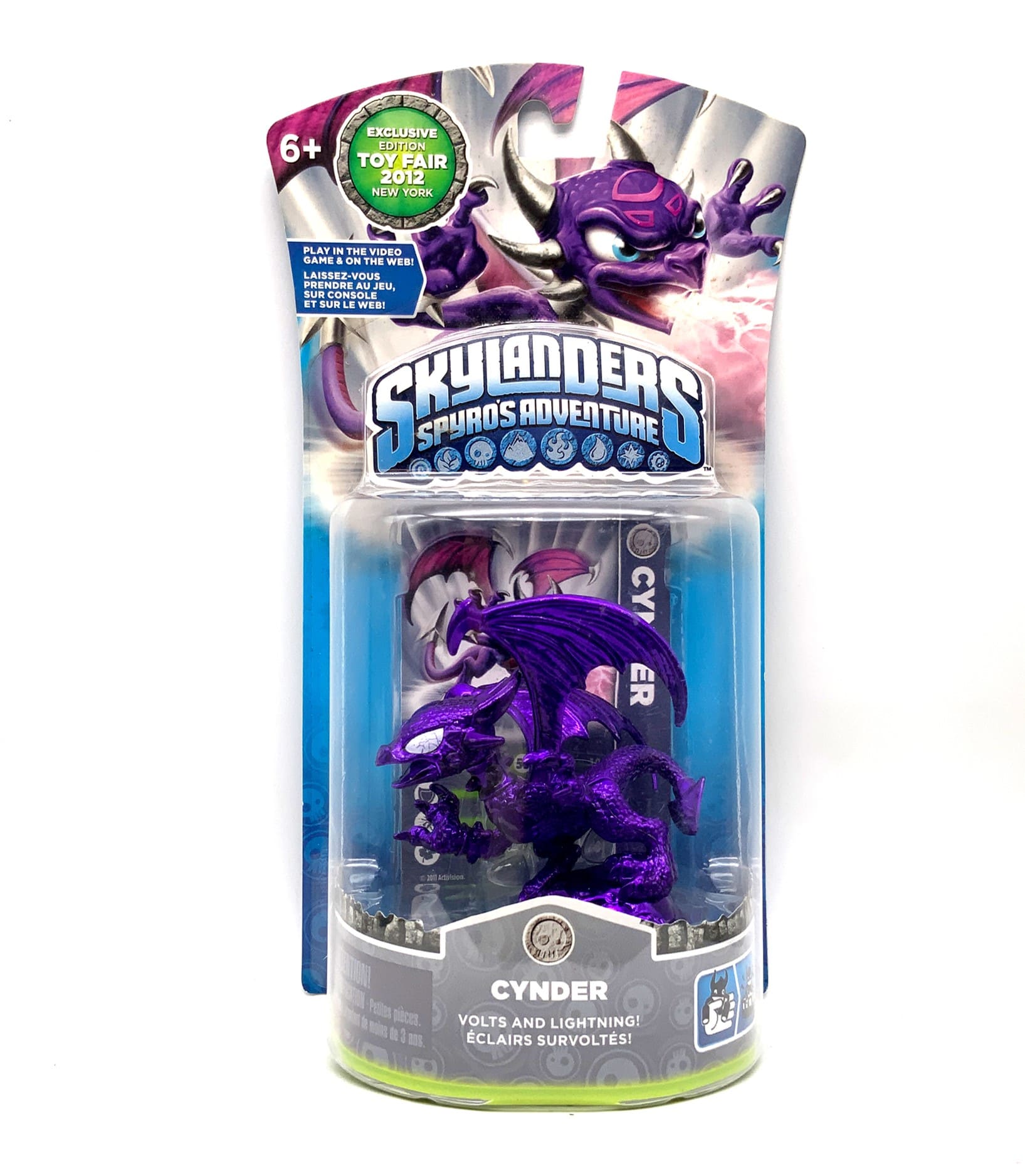 Skylanders Spyros Adventure Purple Metallic Cynder Toy Flair 2012 Edition in OVP