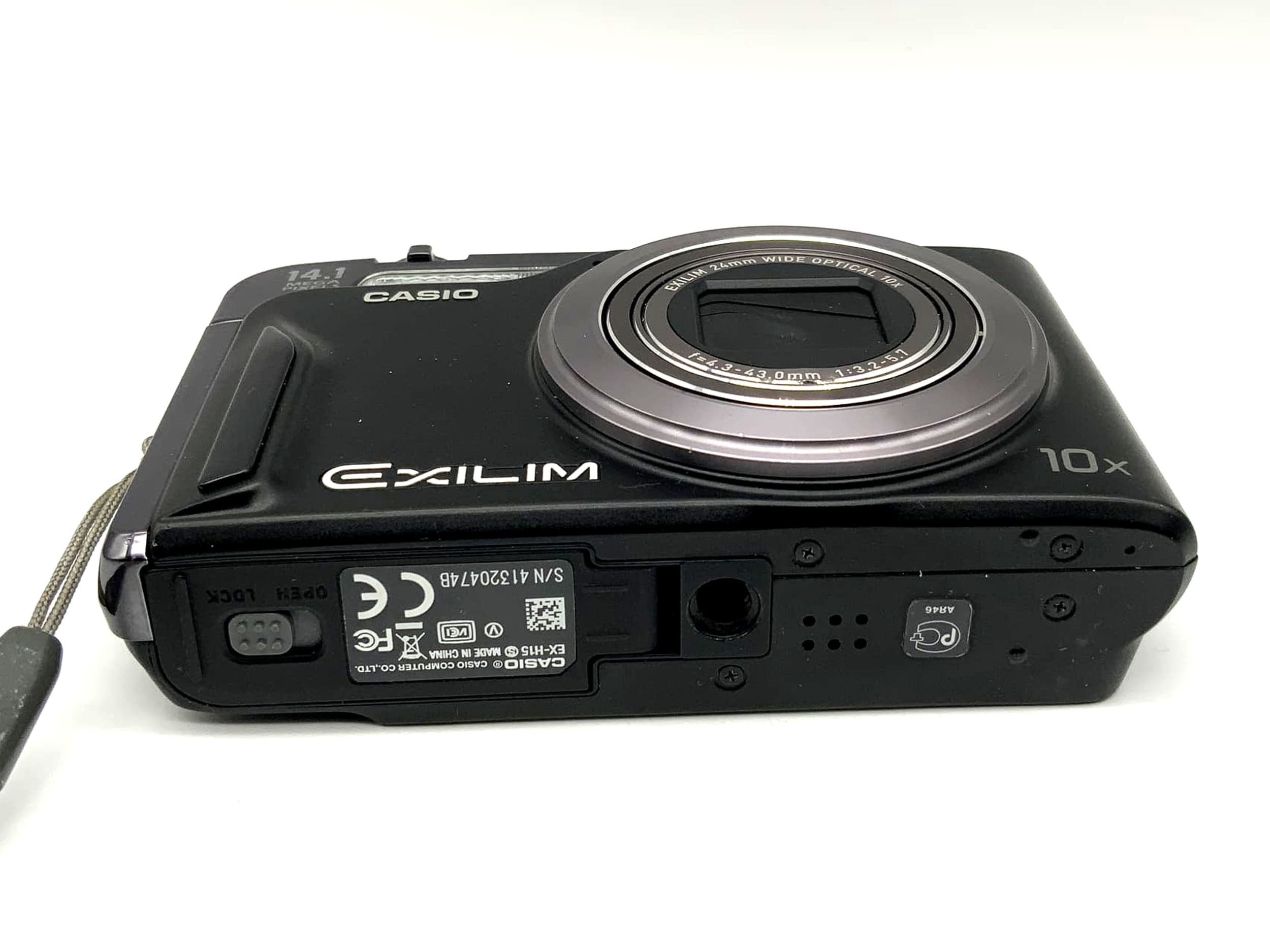 Casio EX-H15 with 24mm Wide Optical 10x f=4.3-43.0mm 1:3.2-5.7 14.1 Mega Pixels
