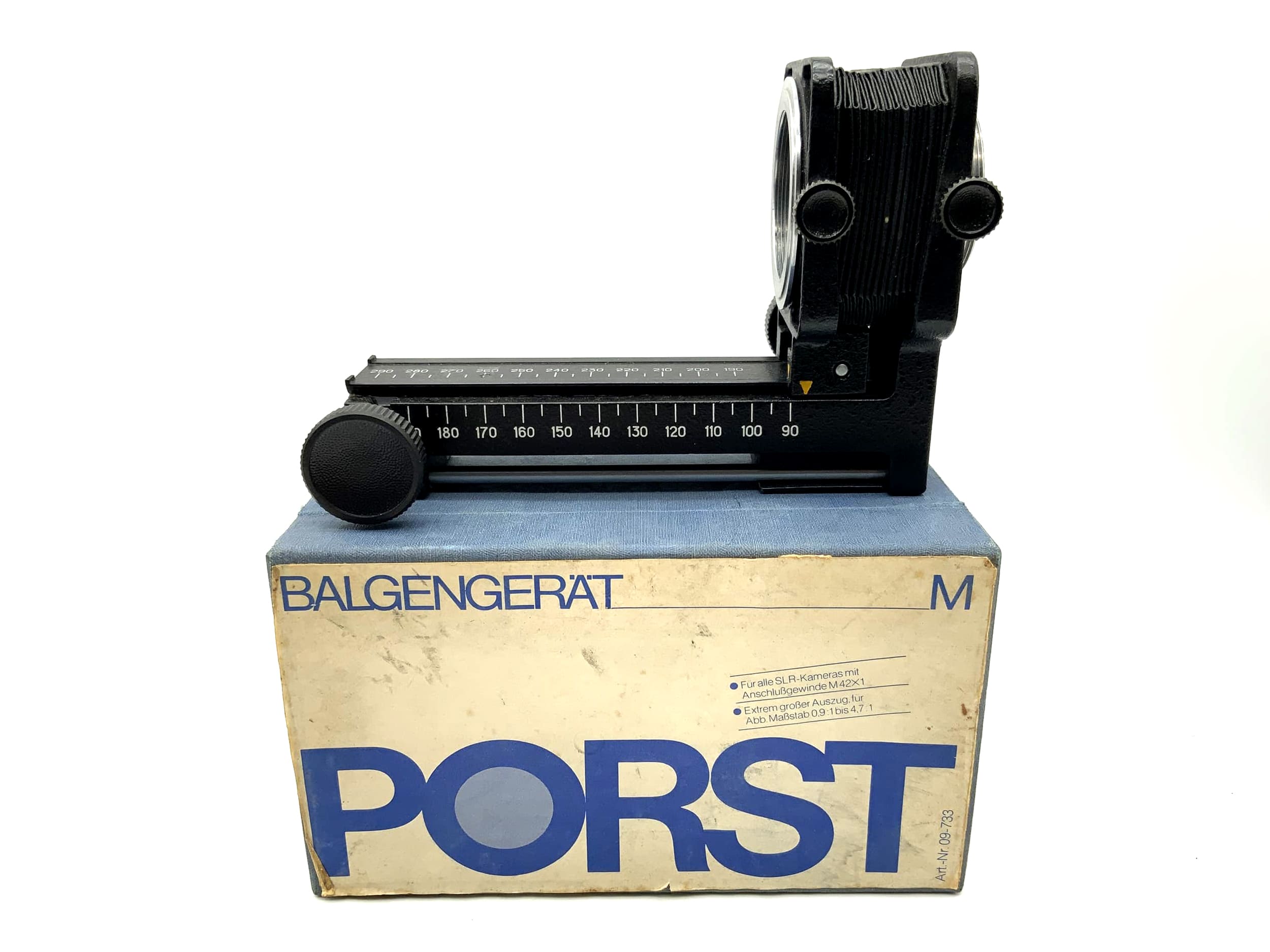 Porst Bellows Bellows Device M Black Bellows with Adjustment Slide with Original Packaging (M42)