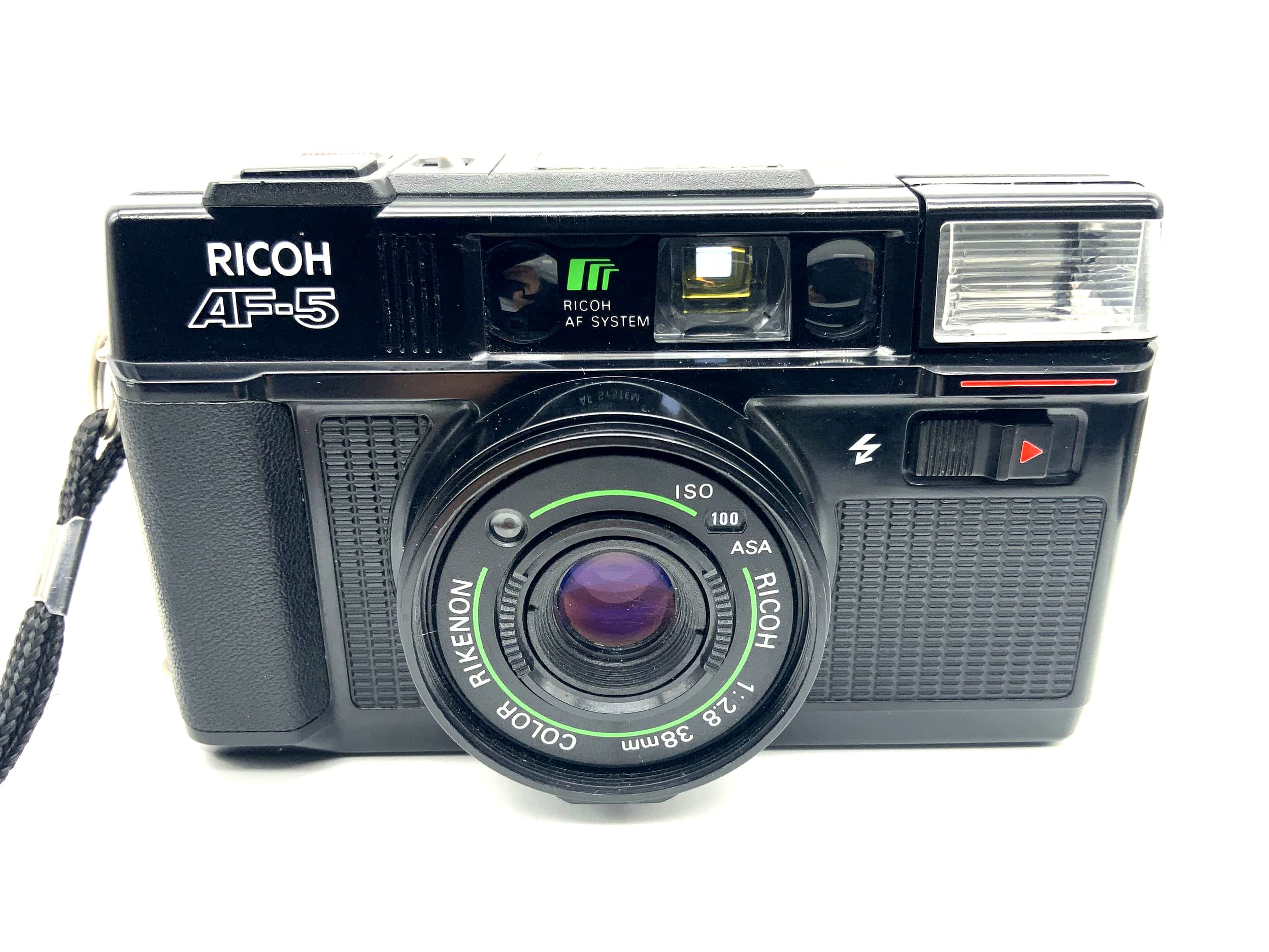 Appareil photo analogique Ricoh AF-5 Point&amp;Shoot avec couleur Rikenon 1:2.8 38 mm 35 mm