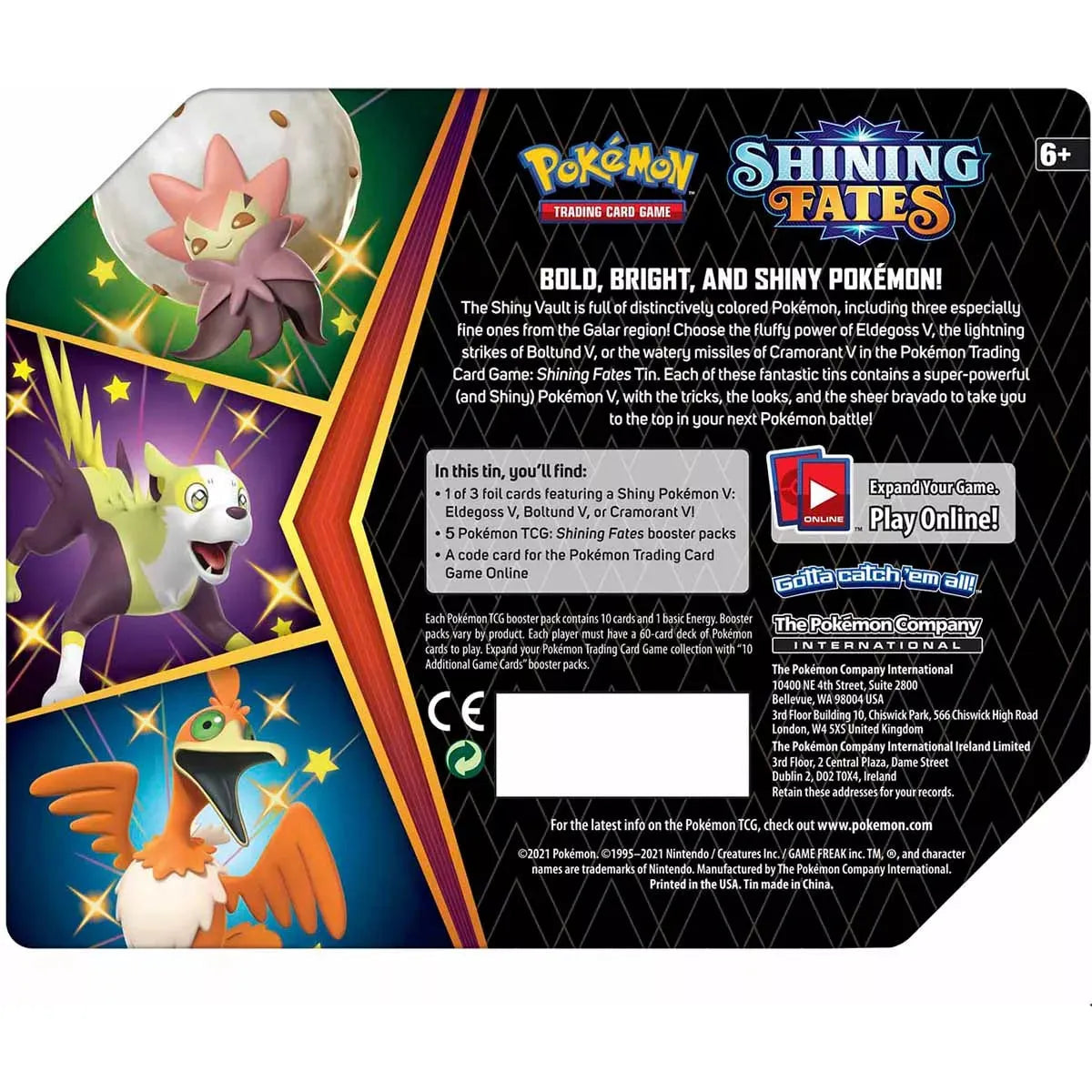 Pokémon Sword &amp; Shield Shining Fates Eldegoss V Tin Box (English)