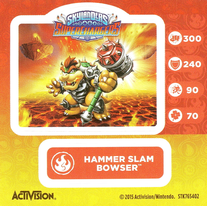 Skylanders Superchargers Hammer Slam Bowser Aufkleber