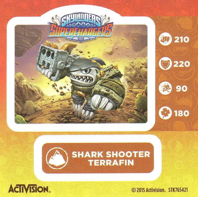 Skylanders Superchargers Shark Shooter Terrafin Aufkleber