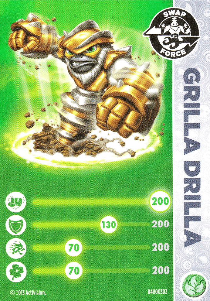 Skylanders Swap Force Grilla Drilla Karte