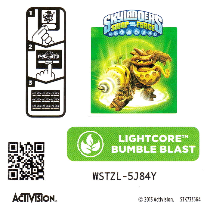 Skylanders Swap Force Lightcore Bumble Blast Aufkleber