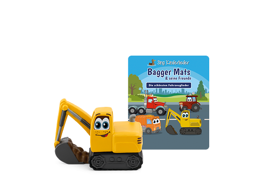 Tonie Figures Sing Children's Songs Excavator Mats &amp; his Friends: The most beautiful vehicle songs Audio figure for Toniebox