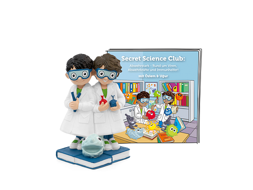 Tonie Figures Secret Science Club : Défense puissante - Tout sur les virus, les défenses immunitaires et les aides immunitaires ! Avec figurine audio Özlem et Ugur pour Toniebox