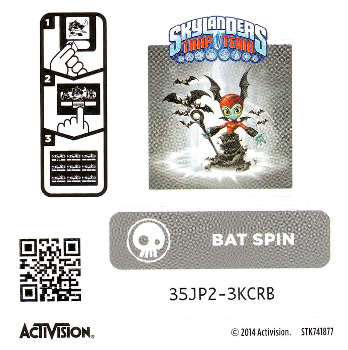 Skylanders Trap Team Bat Spin Aufkleber