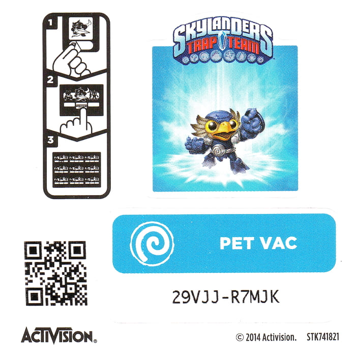 Skylanders Trap Team Pet Vac Aufkleber